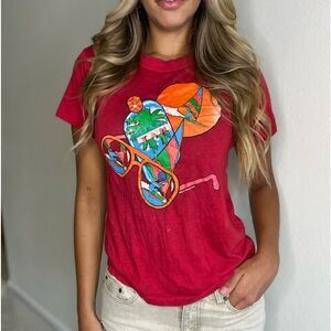 RARE 80’s vintage retro Miami tan t shirt by dg sportswear-women’s small